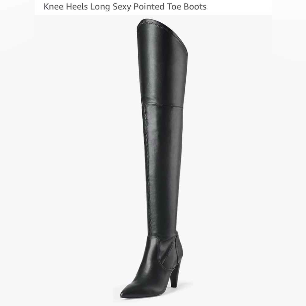 Dream Pairs Black Over the Knee heeled Boots